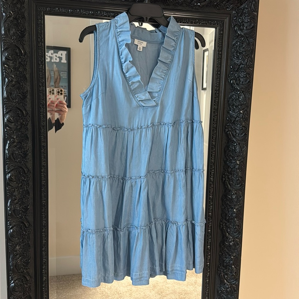 Crown & Ivy Tiered Chambray Dress